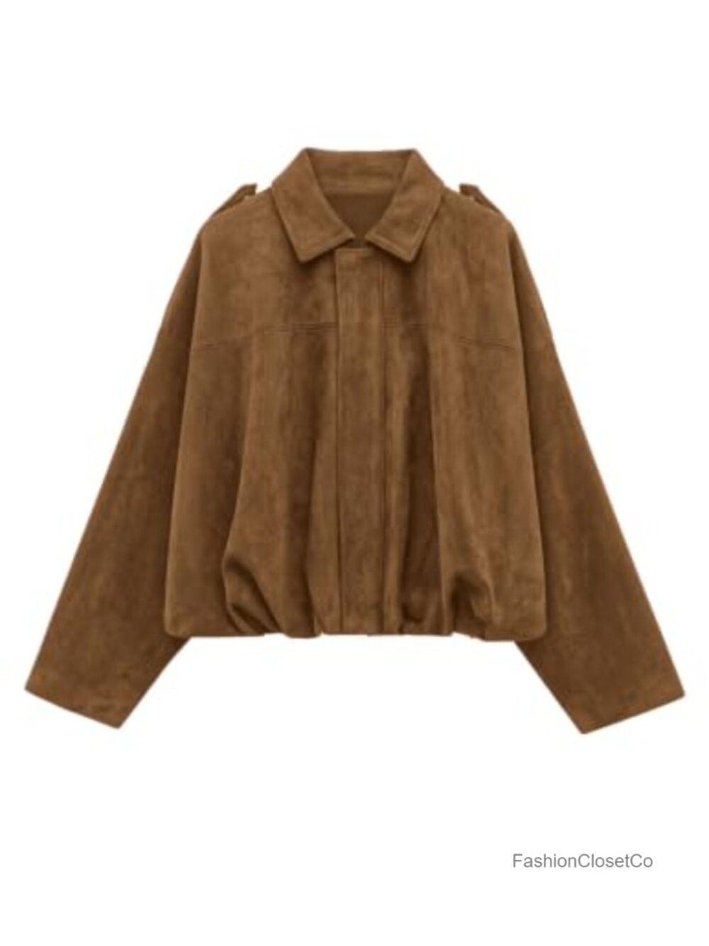 Faux Suede Cropped Bomber Jacket Women Fall Western Motorcycle Casual